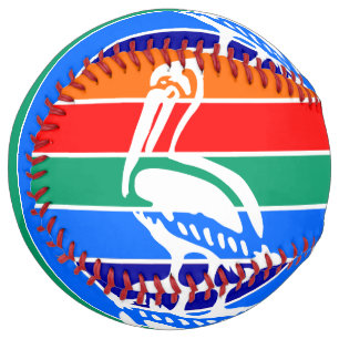 Patriotic Softball with flag of St. Petersburg