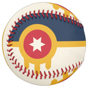 Patriotic Softball with flag of Tulsa. Oklahoma