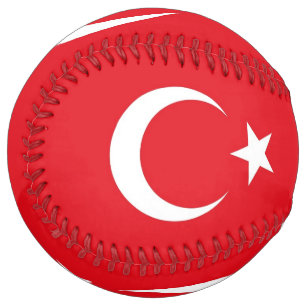 Patriotic Softball with flag of Turkey