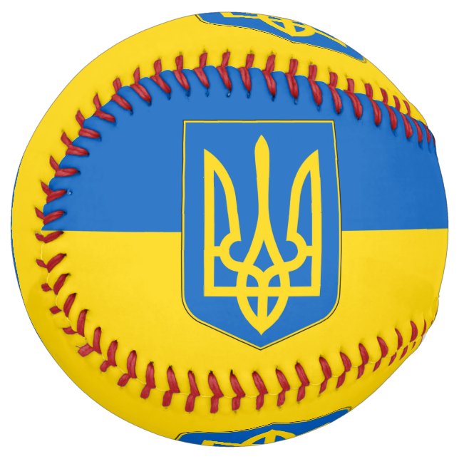 Patriotic Softball with flag of Ukraine (Front Left)