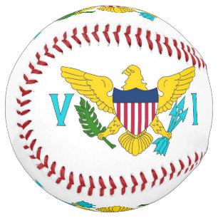 Patriotic Softball with flag of Virgin Islands USA