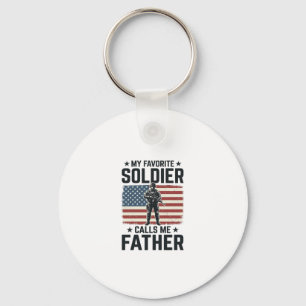 Patriotic Soldier Father Vintage Vector Shirt Desi Keychain