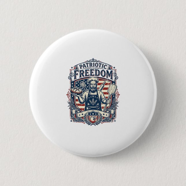 Patriotic Sourdough Baker 2 Inch Round Button (Front)