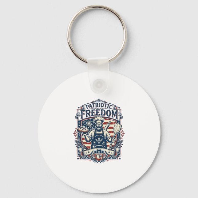 Patriotic Sourdough Baker Keychain (Front)