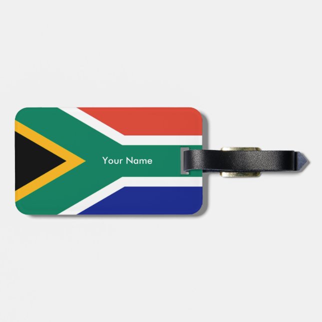 Patriotic South Africa flag Bokke Luggage Tag (Back Horizontal)