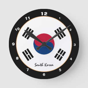 Patriotic South Korea, Korea flag Home / design Round Clock