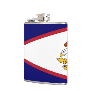 Patriotic, special flask with American Samoa flag