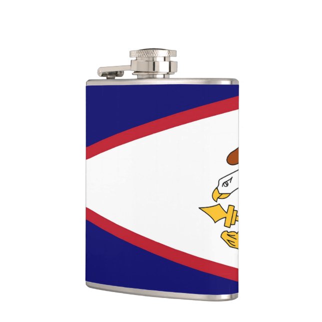 Patriotic, special flask with American Samoa flag (Left)