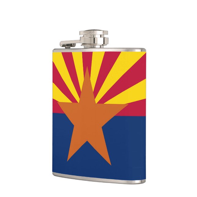 Patriotic, special flask with Arizona State flag (Left)