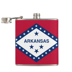 Patriotic, special flask with Arkansas State flag