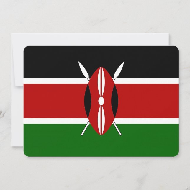 Patriotic, special invitations with Flag of Kenya (Front)