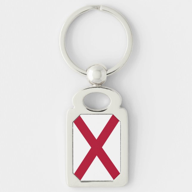 Patriotic, special keychain with Flag of Alabama (Front)