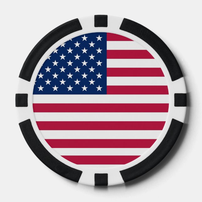 Patriotic, special poker chips with Flag of USA (Front)