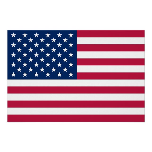 Patriotic, special wall poster with Flag of USA (Front)