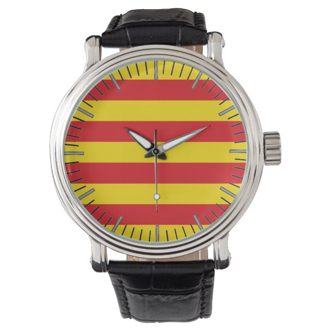 Patriotic, special watch with Flag of Catalonia (Front)