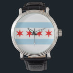 Patriotic, special watch with Flag of Chicago<br><div class="desc">Add a touch of Chicago pride to your wrist with our exclusive hand watch featuring the flag of Chicago! Crafted with meticulous attention to detail, this hand watch is more than just a timepiece; it’s a celebration of Chicago's heritage and cultural pride. The elegant design proudly showcases the iconic Chicago...</div>