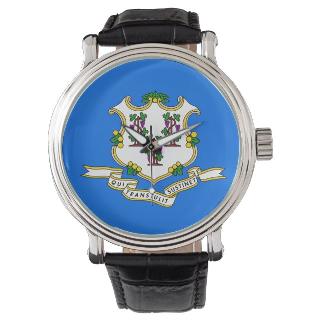 Patriotic, special watch with Flag of Connecticut (Front)