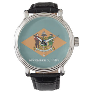 Patriotic, special watch with Flag of Delaware