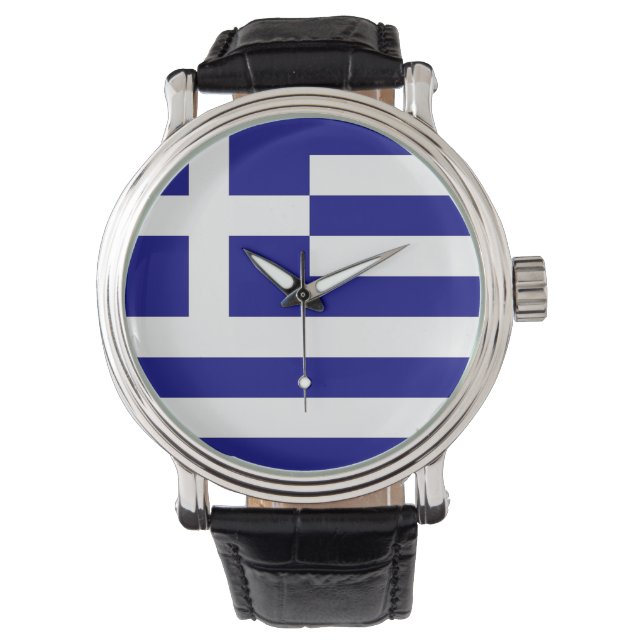 Patriotic, special watch with Flag of Greece (Front)