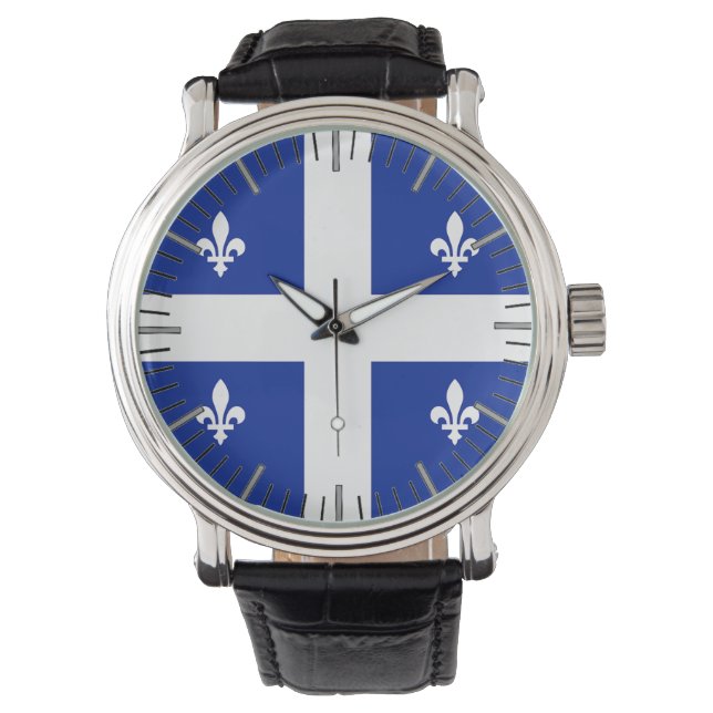 Patriotic, special watch with Flag of Quebec (Front)