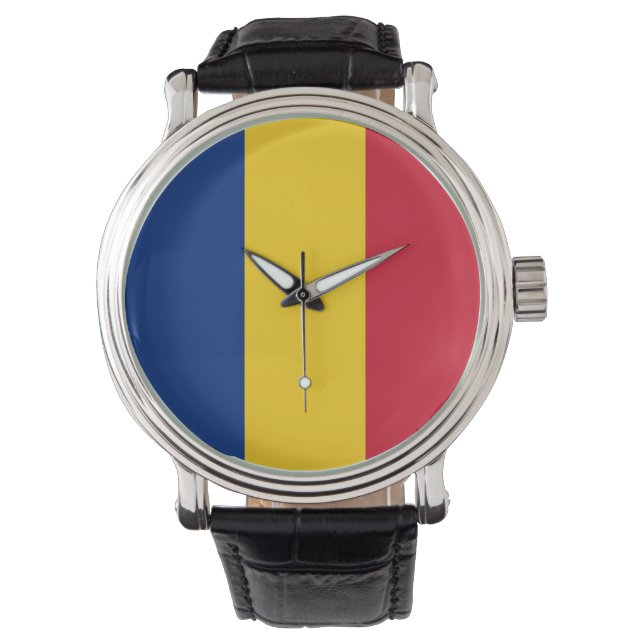 Patriotic, special watch with Flag of Romania (Front)