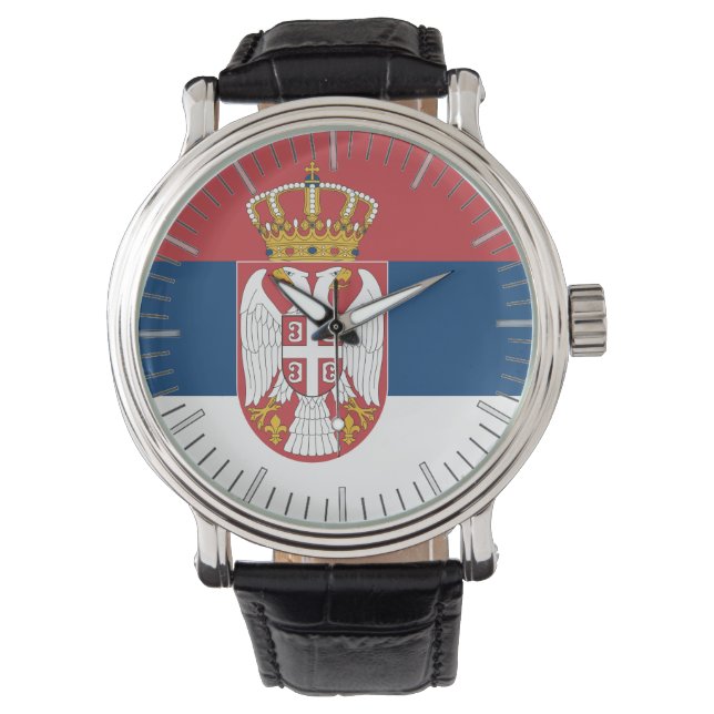Patriotic, special watch with Flag of Serbia (Front)