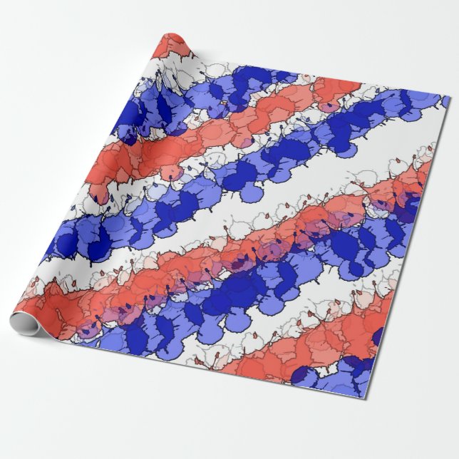 Patriotic Splatter Wrapping Paper (Unrolled)