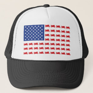 Patriotic Sport Bike Flag Trucker Hat