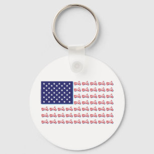 Patriotic Sport Bike Keychain