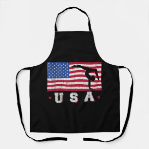 Patriotic Sports Gift American USA Flag Girls Gymn Apron