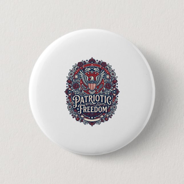 Patriotic Spring Garden Vector Graphic Tee 2 Inch Round Button (Front)