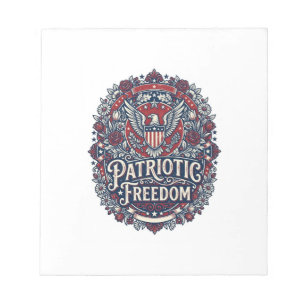 Patriotic Spring Garden Vector Graphic Tee Notepad