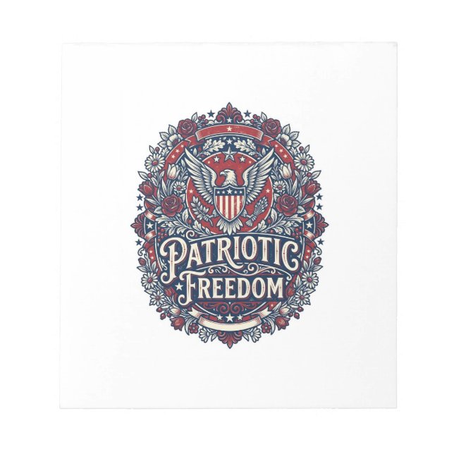 Patriotic Spring Garden Vector Graphic Tee Notepad (Front)
