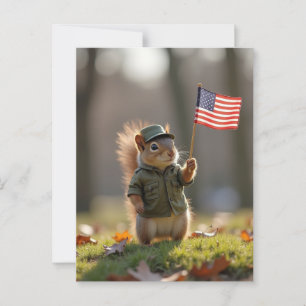 Patriotic Squirrel Postcard