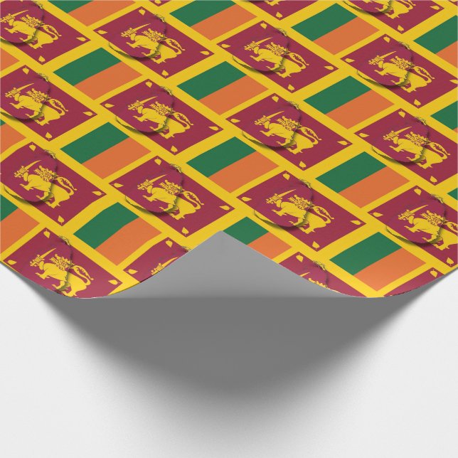 Patriotic SRI LANKA FLAG MAP Wrapping Paper (Corner)