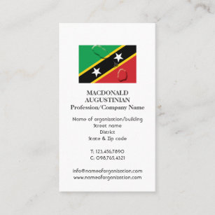 Patriotic ST KITTS FLAG Add Photo Business Card