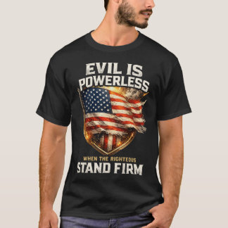 Patriotic Stand Firm American Flag Graphic T-Shirt