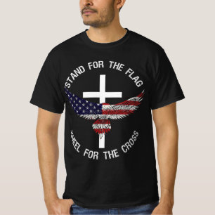 Patriotic Stand For The Flag Kneel For The Cross T-Shirt