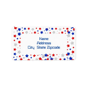 Patriotic Star Border  Label