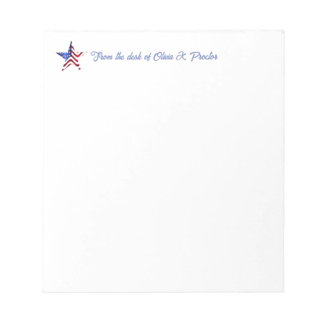 Patriotic Star Customized Notepad (Front)