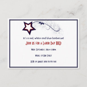 Patriotic Star Light Laber Day Party Invitation