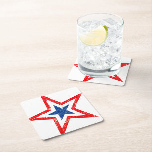 Patriotic Star Paper Drink Coaster