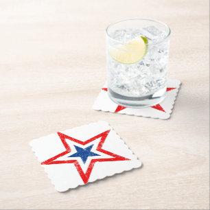 Patriotic Star Paper Drink Coaster