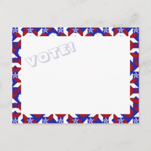 Patriotic Star Quilt VOTE! postcard