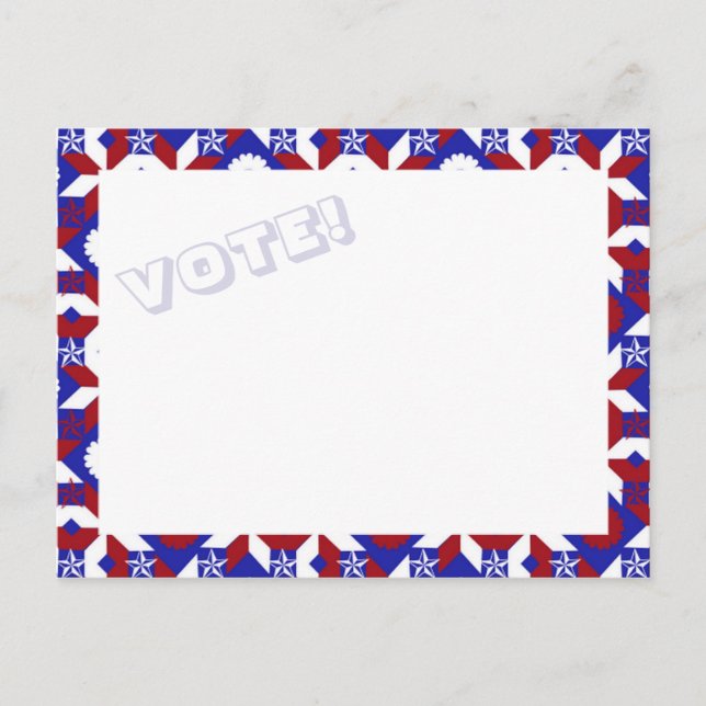 Patriotic Star Quilt VOTE! postcard (Front)