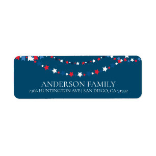 Patriotic Star Return Address Label
