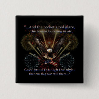 Patriotic Star-Spangled Banner Quote America 2 Inch Square Button