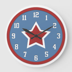 Patriotic Star Wall Clock