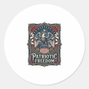 Patriotic Stargazer Vector Graphic Tee Classic Round Sticker