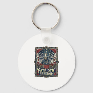 Patriotic Stargazer Vector Graphic Tee Keychain